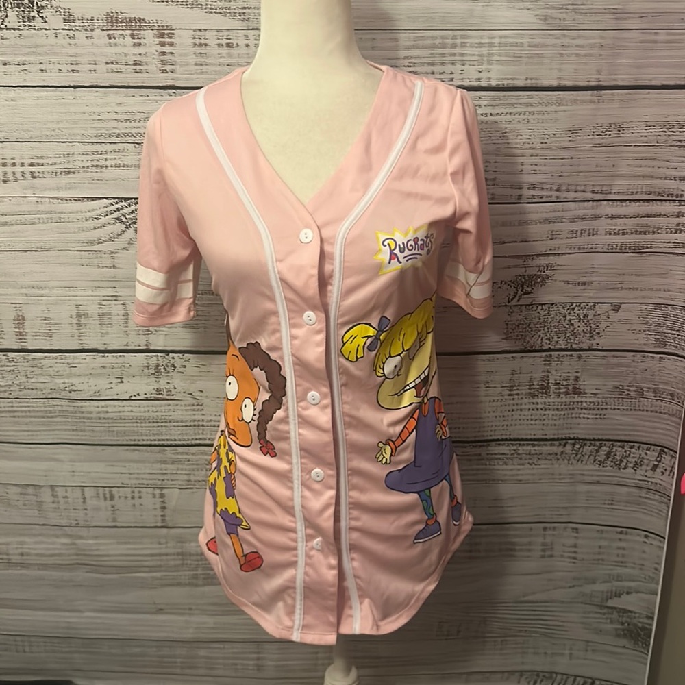 Women pink Rugrats jersey top size small